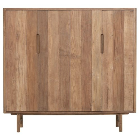 Bergkast laag 4 deuren Bliss teakhout 140 cm
