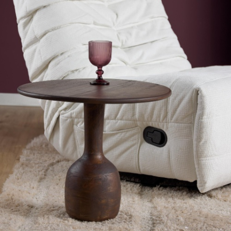 Bijzettafel Donna rond mangohout bruin 50 cm