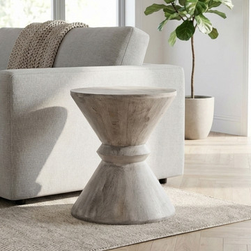 Bijzettafel grijs hout 50 cm
