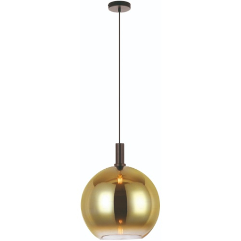 bolvormige hanglamp goudkleurig glas