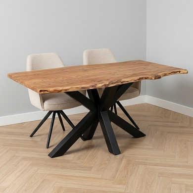 Boomstam eettafel van acaciahout 180 cm