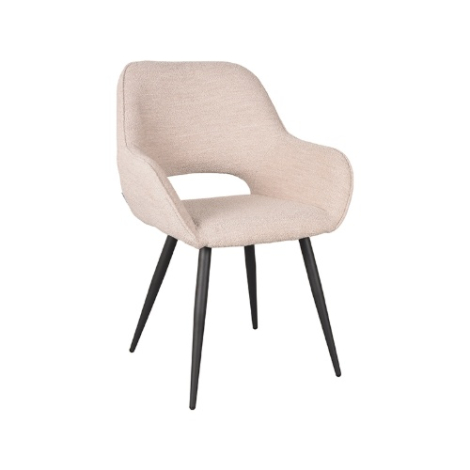 Eetkamerstoel Frank naturel bouclé met open rug