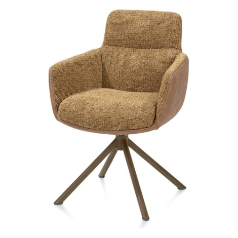Draaibare armstoel Dylan steelbrown cognac