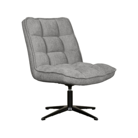 Draaifauteuil Aline grijs met doorgestikte rug