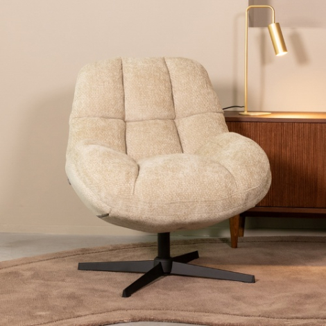 Draaifauteuil Henk beige, belastbaar tot 150 kg
