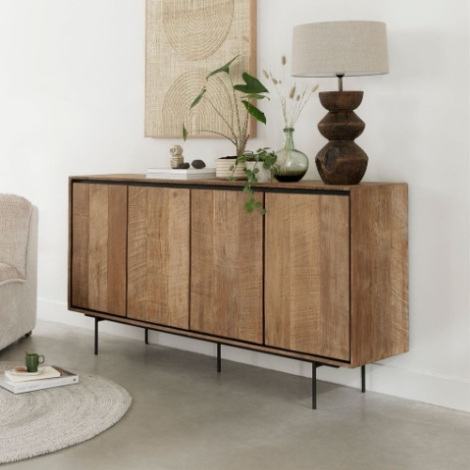 Dressoir 4 deurs Metropole teakhout 180 cm