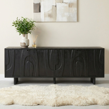 Dressoir zwart hout 220 cm
