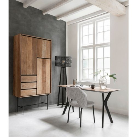 Bergkast hoog Metropole teakhout 100 cm