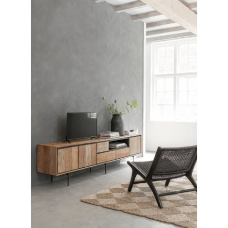 Tv meubel extra large van teakhout 235 cm.
