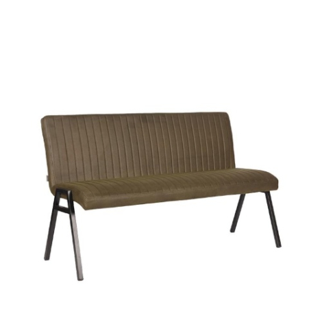 Eetkamerbank met rugleuning Mex 145 cm olijfgroen microvezel