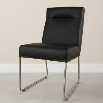 eetkamerstoel rvs met lederlook