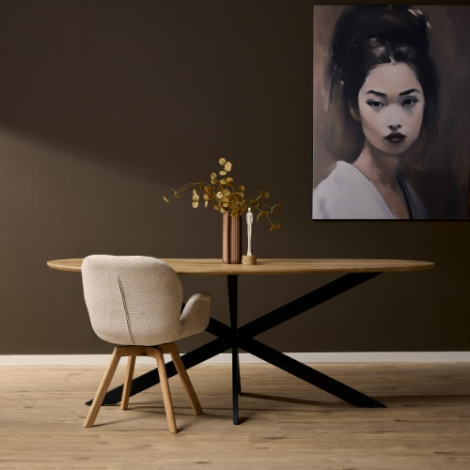 Ovale eettafel Cloud eiken naturel 280 cm sfeerbeeld in eetkamer