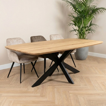 Eikenhouten eettafel Deens ovaal 200 cm.