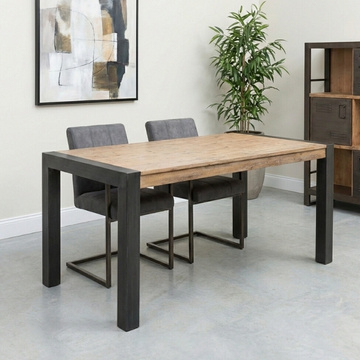 Industriële eettafel 180 cm.