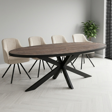 Eettafel ovaal met spinpoot 240 cm