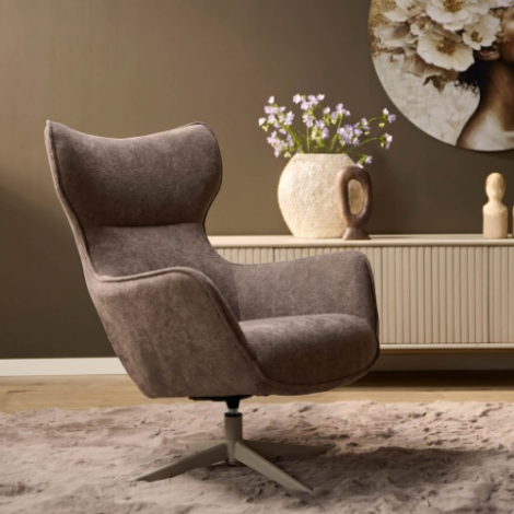 Fauteuil Julia bruin sfeerbeeld in de woonkamer