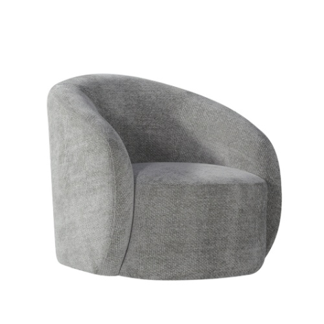 Ronde fauteuil met armleuning Annelot grijs