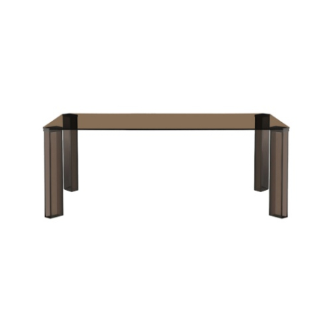 Rechthoekige eettafel Evelien glas 200 cm bruin