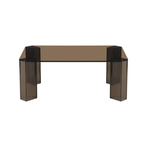 Rechthoekige salontafel Evelien glas 90 cm bruin