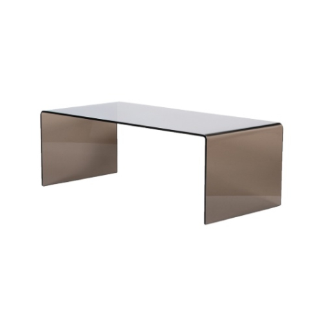 Rechthoekige salontafel Pleun glas 110 cm bruin