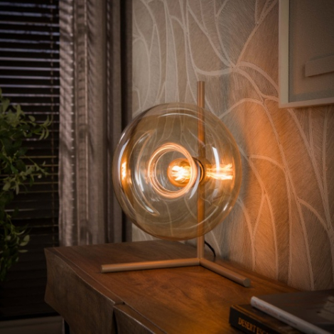 Glazen tafellamp Rona beige 40 cm - sfeerfoto