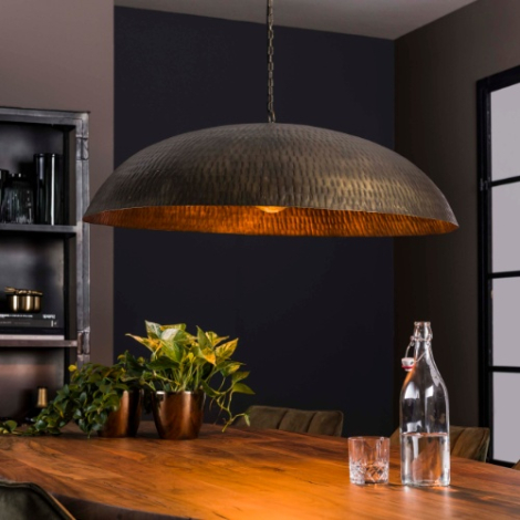 Grote hanglamp 90 cm Jelo antiek brons - sfeerfoto
