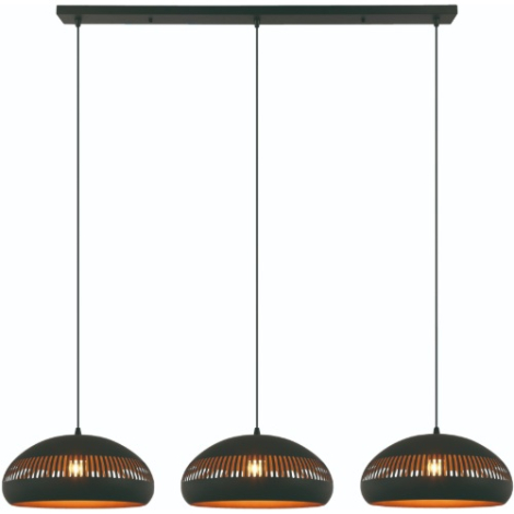 hanglamp 3 lichts zwart 120 cm metaal