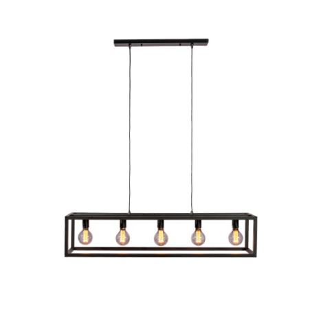 hanglamp 5 lichts zwart 120 cm metaal