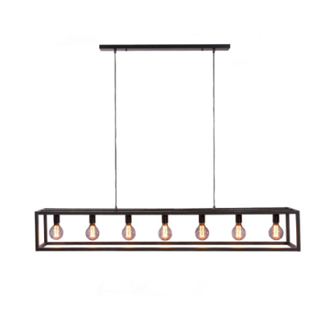 hanglamp 7 lichts zwart 168 cm metaal