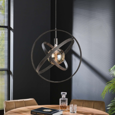 Hanglamp met ringen zwart Bela Ø 55 cm - sfeerfoto
