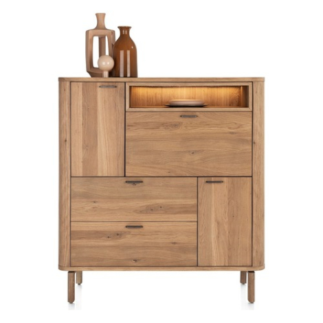 Highboard Zade 125 cm eikenfineer met LED