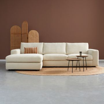 Hoekbank Uno in de kleur beige. 