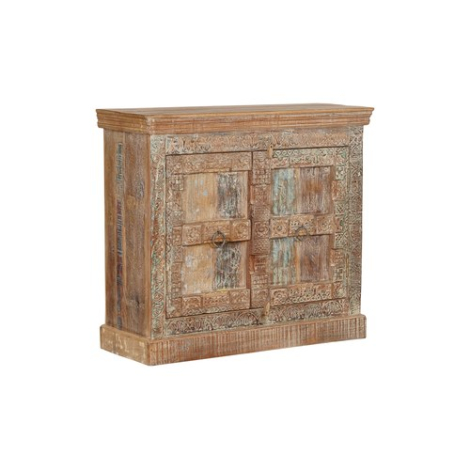Indiaas dressoir mangohout 2 deuren, bruin-groen