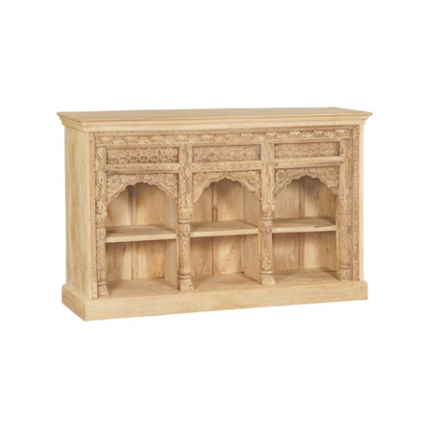 Indiaas dressoir mangohout open met 3 bogen