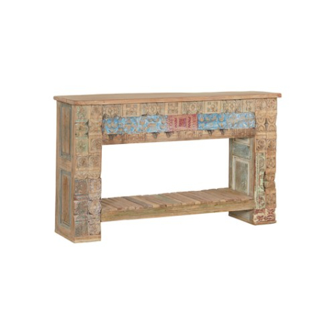 Indiase sidetable teakhout met lades, blauw-rood