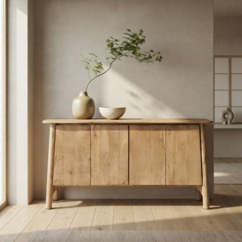 Japandi dressoir 160 cm breed van mangohout