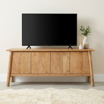 Japandi tv dressoir van mangohout