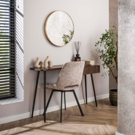 Kaptafel met lade 120 cm Leon bruin acaciahout - sfeerfoto