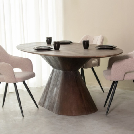 Ovale eettafel Joep mangohout 200 cm donkerbruin