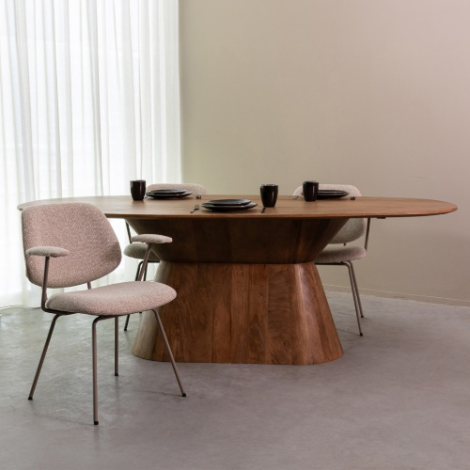 Ovale eettafel Joep mangohout 220 cm naturel