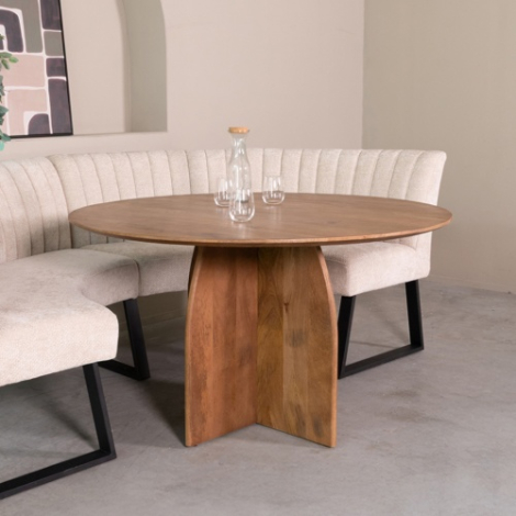 Ronde eettafel Mette mangohout 130 cm naturel