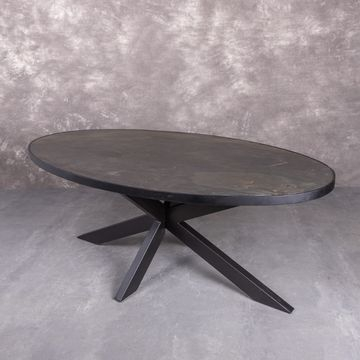 Natuurstenen eettafel ovaal 200 cm.