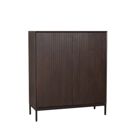 Opbergkast Madison bruin mangohout 100 cm met lattenfront