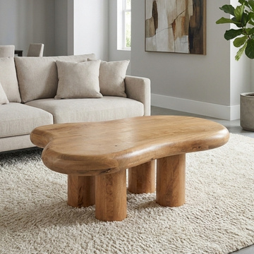 Organische salontafel mangohout