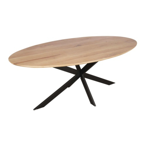 Ovale eettafel Ferris eiken naturel 280 cm driekwart aanzicht