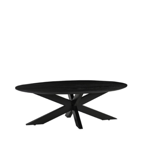 Ovale salontafel Jens mangohout 130 cm zwart