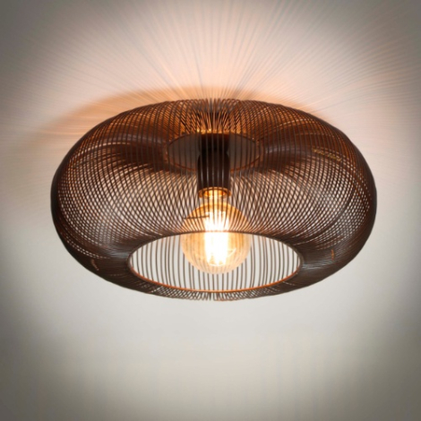 Plafondlamp in schijfvorm Mirko zwart nikkel 43 cm - sfeerfoto
