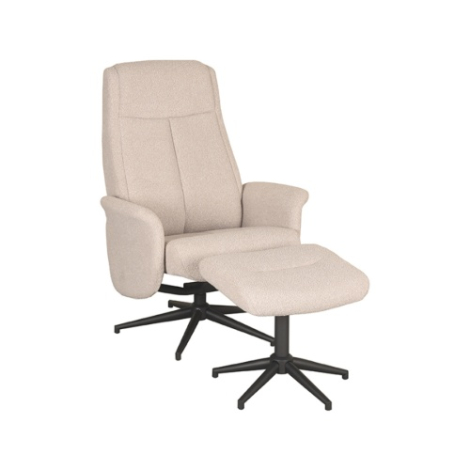 Relaxfauteuil met hocker Bibi naturel bouclé