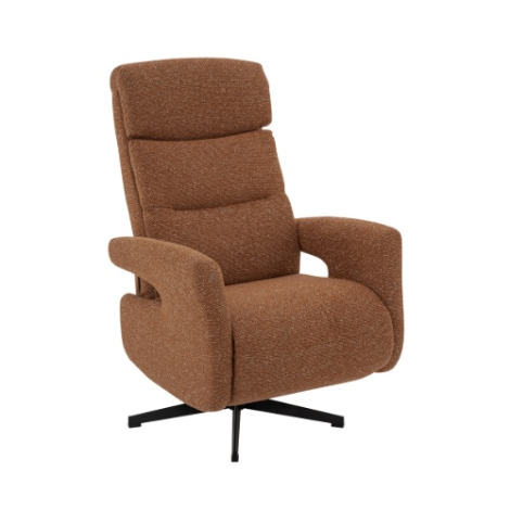 Verstelbare relaxfauteuil Coen cognac bouclé