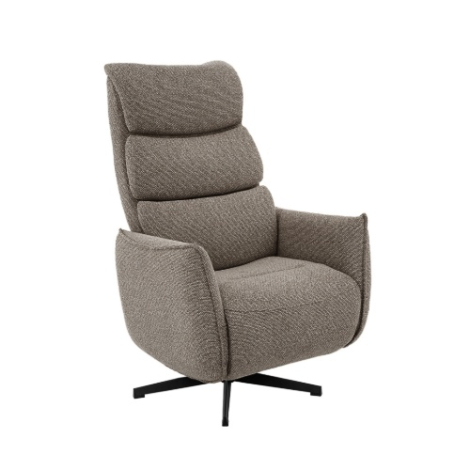 Elektrische relaxfauteuil Gabe grijs bouclé, draaibaar